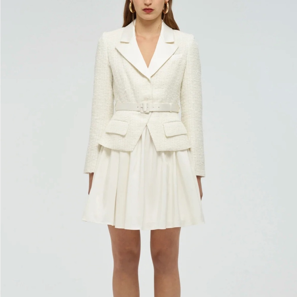 Self portrait boucle mini dress